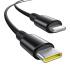 Baseus Circular Car Charger with USB-C / Lightning Cable, 60W, 3A, 1 x USB-A - 1 x USB-C, Black
